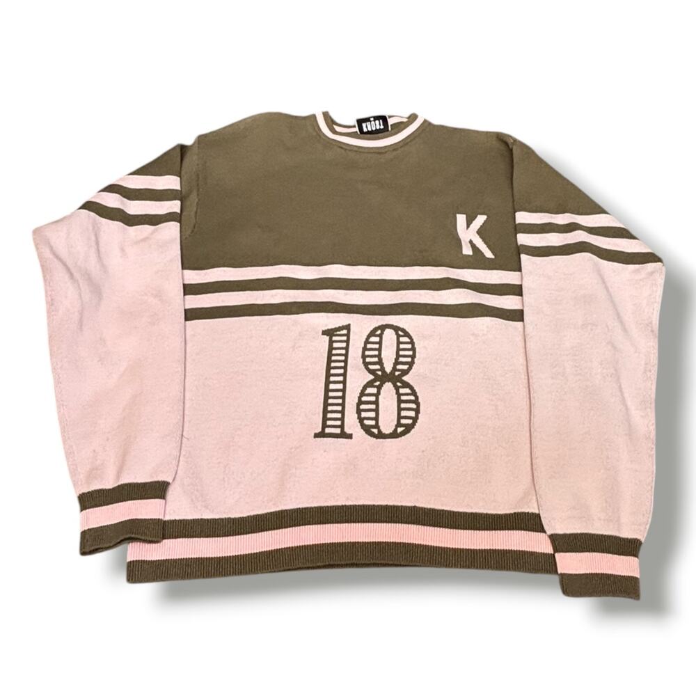 KROST Varsity Graphic Knit Sweater Streetwear Preppy Collegiate Pullover Unisex